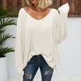 thumbnail image 2 of Womens Tops Off Shoulder Pullover Sweaters Casual Romantic Date Night Style Casual Oversized Pullover Sweater Soft Long Sleeve Crewneck Knit Top For Fall Winter Comfort Wear Cozy Loungewear, 2 of 5