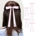 thumbnail image 5 of Puntoco Pinzas para el cabello para mujer con lazo de cinta con borlas de cola larga - Accesorios de color - Lazo en forma de garra para niñas 5 piezas, 5 of 5
