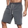 thumbnail image 2 of Sngxgn Men's Shorts Casual Elastic Waist Drawstring Casual Summer Beach Stretch Shorts(Dark Gray,M), 2 of 5