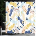 thumbnail image 3 of Ambesonne Summer Shower Curtain, Colorful Flip Flops Pattern, 69"Wx84"L, Mustard Peach, 3 of 4