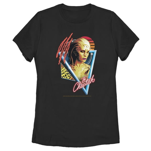 Women's Wonder Woman 1984 Cheetah Retro Triangle  Graphic Tee Black X Large