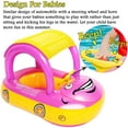 thumbnail image 3 of Inflatable Car Shape Pool Float with UPF50+ Removable Canopy - Family Swim Ring with Steering Wheel & Horn, 3 of 6