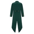 thumbnail image 2 of YEAHDOR Boys Renaissance Steampunk Long Sleeved Tailcoat Medieval Victorian Gothic Notch Lapel Jacket Dark Green 16, 2 of 5