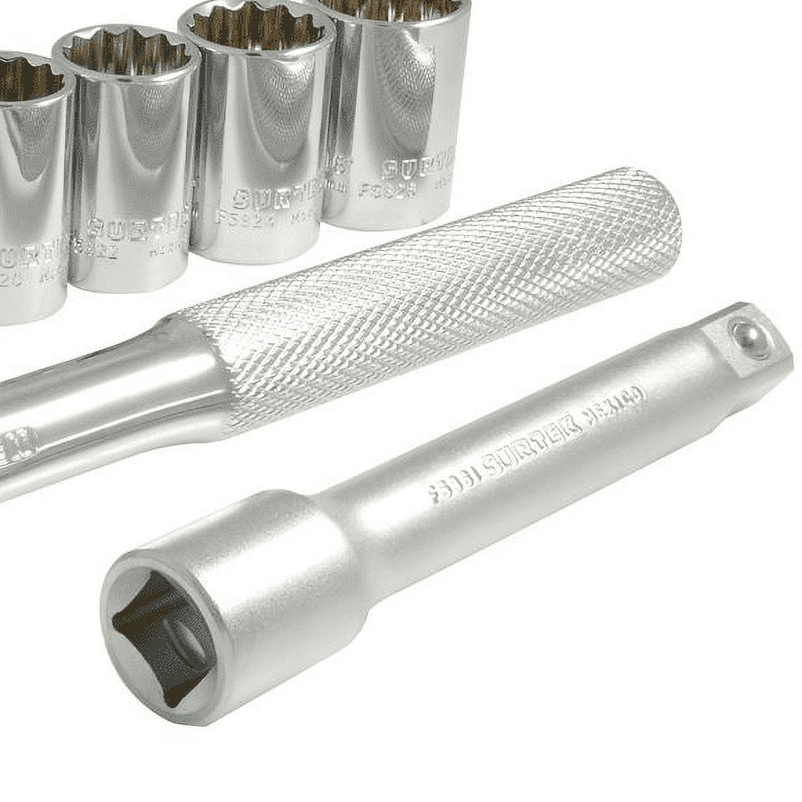 Surtek 10 Imperial Socket Set and Accessories 1/2” , Steel