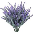 thumbnail image 2 of Ramo romántico de 4 flores artificiales de lavanda pura, adecuado para la decoración del hogar, el jardín, la fiesta, la boda, la sala de estar, etc., 2 of 5