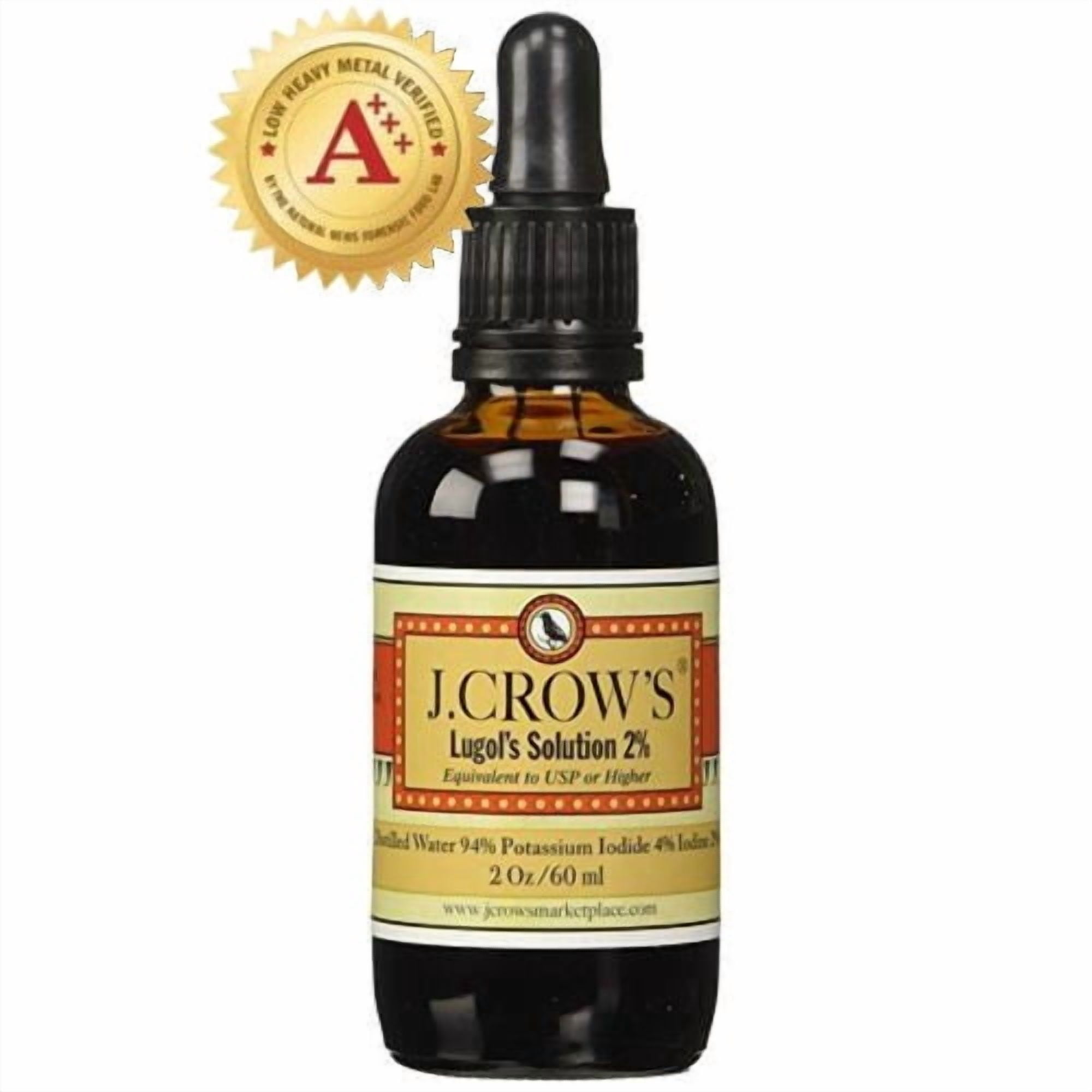 J.CROW'S Lugol's Solution of Iodine 2% 2oz