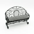 thumbnail image 4 of Casa de Muebles en miniatura Sillas Dobles Sofá mecedora Banco Salón Decoración Metal Tela negra Hugo Dollhouse Sillas Dobles, 4 of 8