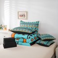 thumbnail image 6 of Homewish Retro Boho Tribal 7-Piece Twin Bedding Sets,Rustic Farmhouse Horse Bedding Comforter Set,Cyan Orange Sheet Sets For Boy Kids,Ultra Soft Home Decor Reversible, 6 of 8