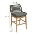 thumbnail image 4 of Counter Stool Chair, Gray, Teak Wood, Outdoor Patio Balcony Cafe Bistro Garden Hospitality Restaurant, Modern Contemporary, HB37665, 4 of 9