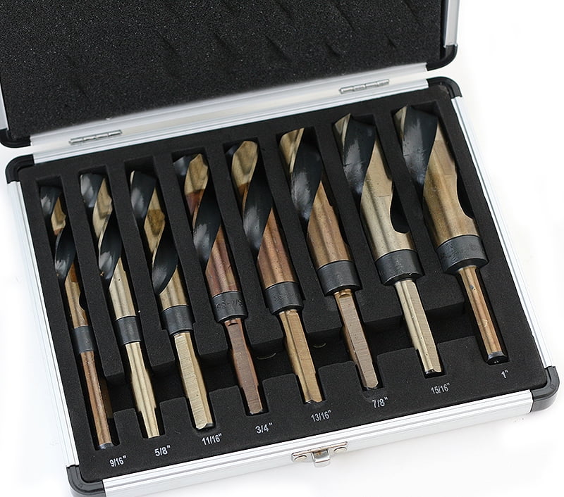 8PC HSS Cobalt Silver & Deming Drill Bits Set Large Size 9/16" to 1