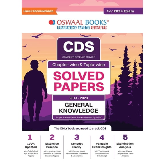 Oswaal CDS Question Bank Previous Years Solved Question Papers Chapter-Wise & Topic-Wise General Knowledge (2014-2023) F, (Paperback)