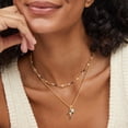 thumbnail image 2 of Collar Fettero Cruz Chapado en Oro de 14K con Diamante CZ para Mujeres, 2 of 7