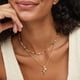 thumbnail image 2 of Collar Fettero Cruz Chapado en Oro de 14K con Diamante CZ para Mujeres, 2 of 7