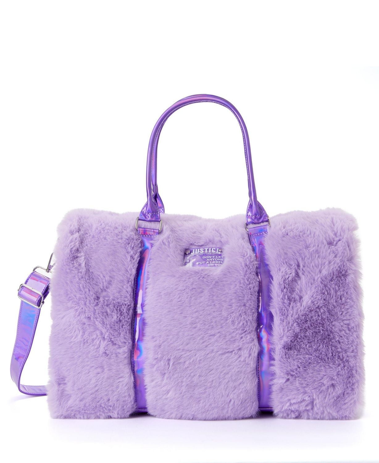 Justice Duffel Solide Fausse Fourrure Bandoulière amovible et réglable.