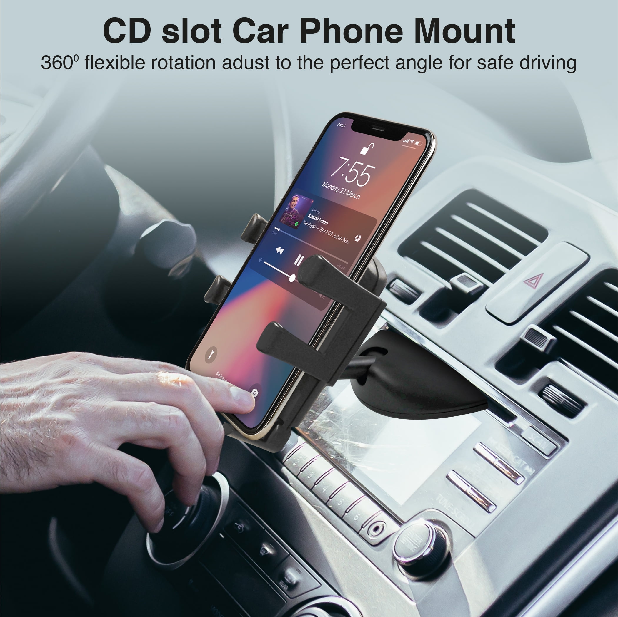 Auto CD-Slot Telefonhalter, 360 Handyhalter Klemme für