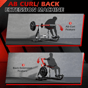 GYHPD Ab/Back Machine, AB Crunch Back Extension Machine with Armrests, Adjustable Core Muscle Strength Training Machine, AB Workout Machine for Upper Body Workout, Home Gym Equipment