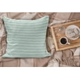 thumbnail image 2 of Mint Fluffy Throw Pillow Cushion Cover, Horizontal Wavy Lines White Striped Abstract Soft Toned Nautical Art Display, Decorative Square Accent Pillow Case, 16" x 16", Almond Green White, by Ambesonne, 2 of 5