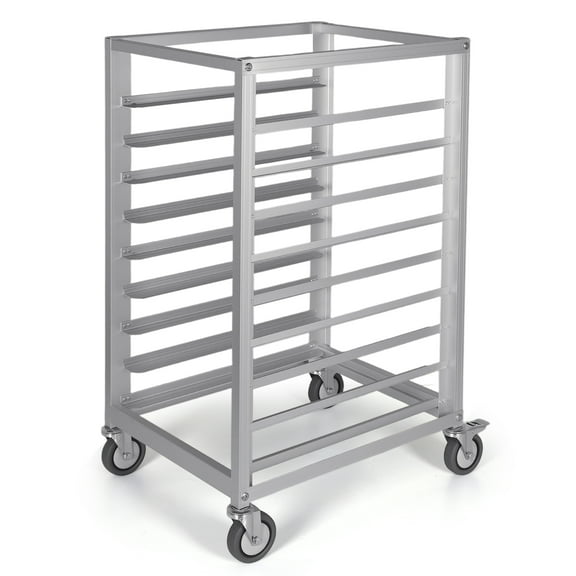 golytefs 9 Tier 3 Inch Spacing Aluminium Baking Tray Rack with Wheels Rolling Bakers Rack
