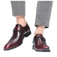 thumbnail image 3 of YUEHUA Men's Oxfords Lace Ups Shoes Fashion External Height Increase Pointed Toe Shiny Patent Leather Up Casual Prom Party, 3 of 8