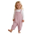 thumbnail image 2 of Bmisegm Toddler Jumpsuit Baby Girls' Cute Bunny Ear Overalls Soft with Big Pockets Long Sleeve Piece Outfit Baby Girl Romper 1-3 Years Pink,2-3 Years, 2 of 5