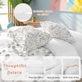 thumbnail image 2 of 3 Piece Grey Brown Botanical Duvet Cover Set Queen Size, Microfiber Comforter/Quilt Cover with Corner Ties and 2 Pillowcases, Summer Leaf Watercolor All Season Soft Bedding with Zipper Closure, 2 of 8