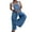 Blue, variant on Women's Loose Denim Bib Overalls Long Jumpsuit Adjustable Strap Wide Leg Jeans Pants with Pocket