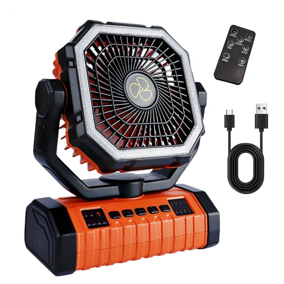 ZELVINN Outdoor Fan Light 2 in 1 Device Adjustable Brightness Portable