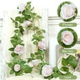 thumbnail image 5 of Clearance Under $5 Boovnll 6.5FT Flower Garland, Artificial Roses Garland Wreath Vines Green Spring Garland for Home, Farm, Fireplace, Table, Wall, Wedding Arch, Party Decor, Garland, 5 of 6