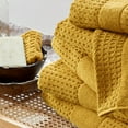 thumbnail image 5 of Market & Place 100% Cotton Waffle Weave 6-Piece Hand Towel Set, Mustard Yellow, 5 of 6