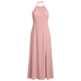 thumbnail image 5 of ClodeEU Women's Halter Neck Sleeveless Backless Maxi Dress,Beach Vacation Summer Dress with Slit Pink,Women's Plus XL, 5 of 7