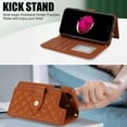 thumbnail image 3 of Compatible with iPhone 7 / 8 / SE 2022 & 2020 Wallet Case Wrist Strap + Crossbody Strap, PU Leather Multifunctional Card Slots Stand Rugged Cell Phone Cover Women Girls, Brown, 3 of 9