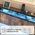 thumbnail image 6 of VanAcc King Float Bed Frame with LED Lights and Charger, RGB Smart Storage Headboard, Platform Bed with USB Charger & Cord, RusticBrown, 6 of 8