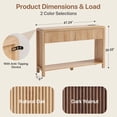 thumbnail image 5 of Innovar 47" Modern Fluted Sofa Table with Power Outlets - Curved Console Table W/Open Storage Shelf & 2 Drawers, Narrow Entryway Tables for Living Room, Hallway,Entrance,Nature, 5 of 9