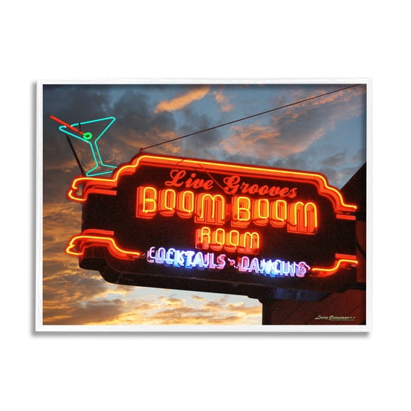 Stupell Industries Boom Room Cocktail Bar Food & Beverage Photography White Framed Art Print Wall Art, 30 x 24