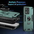 thumbnail image 5 of Designed for Motorola Edge 40 Neo Case, Military Grade Protective Phone Case Rugged Hard PC + Soft TPU Cover with Enhanced Metal Ring Kickstand [Support Magnet Mount], Darkgreen, 5 of 7