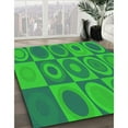 thumbnail image 3 of Ahgly Company Machine Washable Indoor Round Transitional Lime Green Area Rugs, 4' Round, 3 of 7