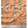 thumbnail image 1 of Soimoi Viscose Chiffon Fabric Leaves & Peony Floral Print Fabric by The Yard 42 Inch Wide, 1 of 3
