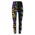 thumbnail image 4 of BiZtdJrK Christmas Clearance High Waisted Leggings for Women 2025 Mardi Gras Printed Tight Leggings Casual Butt Lifting Tummy Control Yoga Pants Multicolor M, 4 of 5