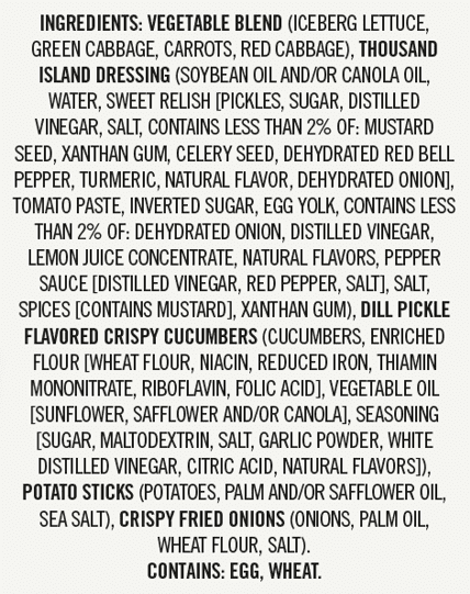 Bonduelle Burger Dill Pickle Salad Kit 10oz Bag, Fresh