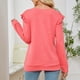 thumbnail image 4 of Sudadera Para Mujer Otoño Sudaderas Casual Sólido Manga Larga Volantes Sudadera Con Capucha Cuello en V Camiseta Blusa Odeerbi  ODB151099, 4 of 7