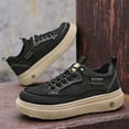 thumbnail image 3 of Men's & Slip-On Low-Top Chunky Platform Sneakers - All-Terrain Traction for Urban, Beach, Outdoor (Unisex) - Easy-Clean Thick-Soled All-Season Casual Shoes with PU Upper & Rubber Sole, Round Toe Fit, 3 of 10