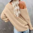 thumbnail image 3 of gakvbuo 2023 Fall Winter Women'S Off Shoulder Sweaters Batwing 3/4 Sleeve Casual Loose Fit Solid Knit Pullover Jumper, 3 of 6