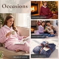thumbnail image 6 of Heartnice Fluffy Pajamas set for Women Fleece Pullover 2 Piece Pjs Set Soft Plush Sleepwear Winter Loungewear(Light Blue, Mï¼, 6 of 6