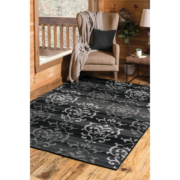 United Weavers Plaza Georgina Area Rug, Medallion Pattern, Grey, 5'3" x 7'2"