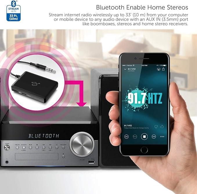 Aluratek Bluetooth Audio Receiver,Buit-In Battery