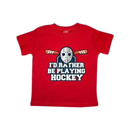 

Inktastic I d Rather Be Playing Hockey Gift Toddler Boy or Toddler Girl T-Shirt