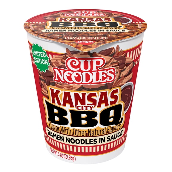 Nissin Cup Noodles Kansas City BBQ Flavor, 3.0 oz Cup, Limited Edition