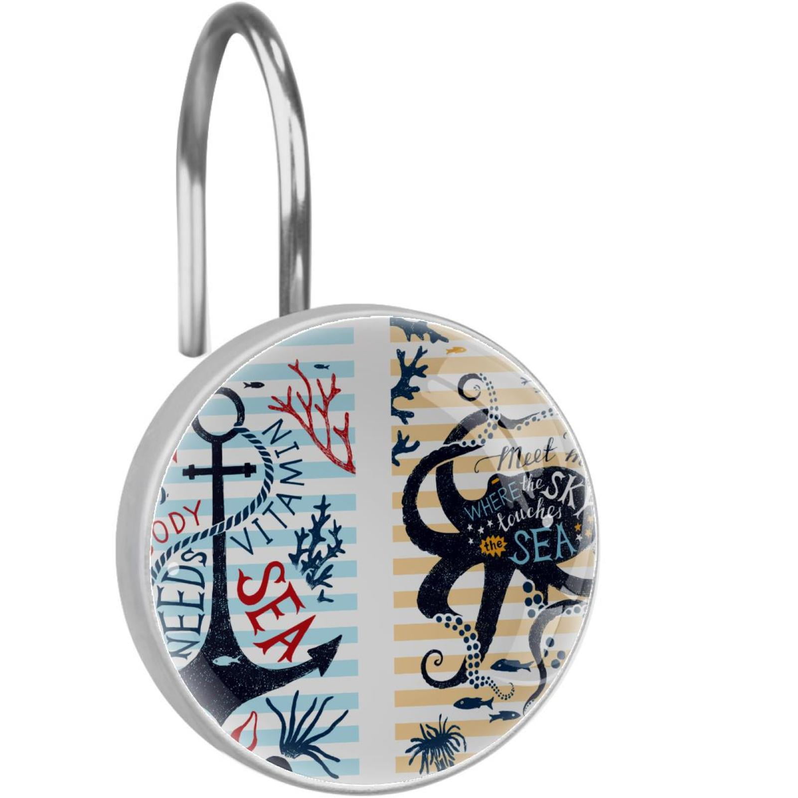 Octopus Shower Curtain Hooks（Set of 12）for Home Hotel Shower Rods