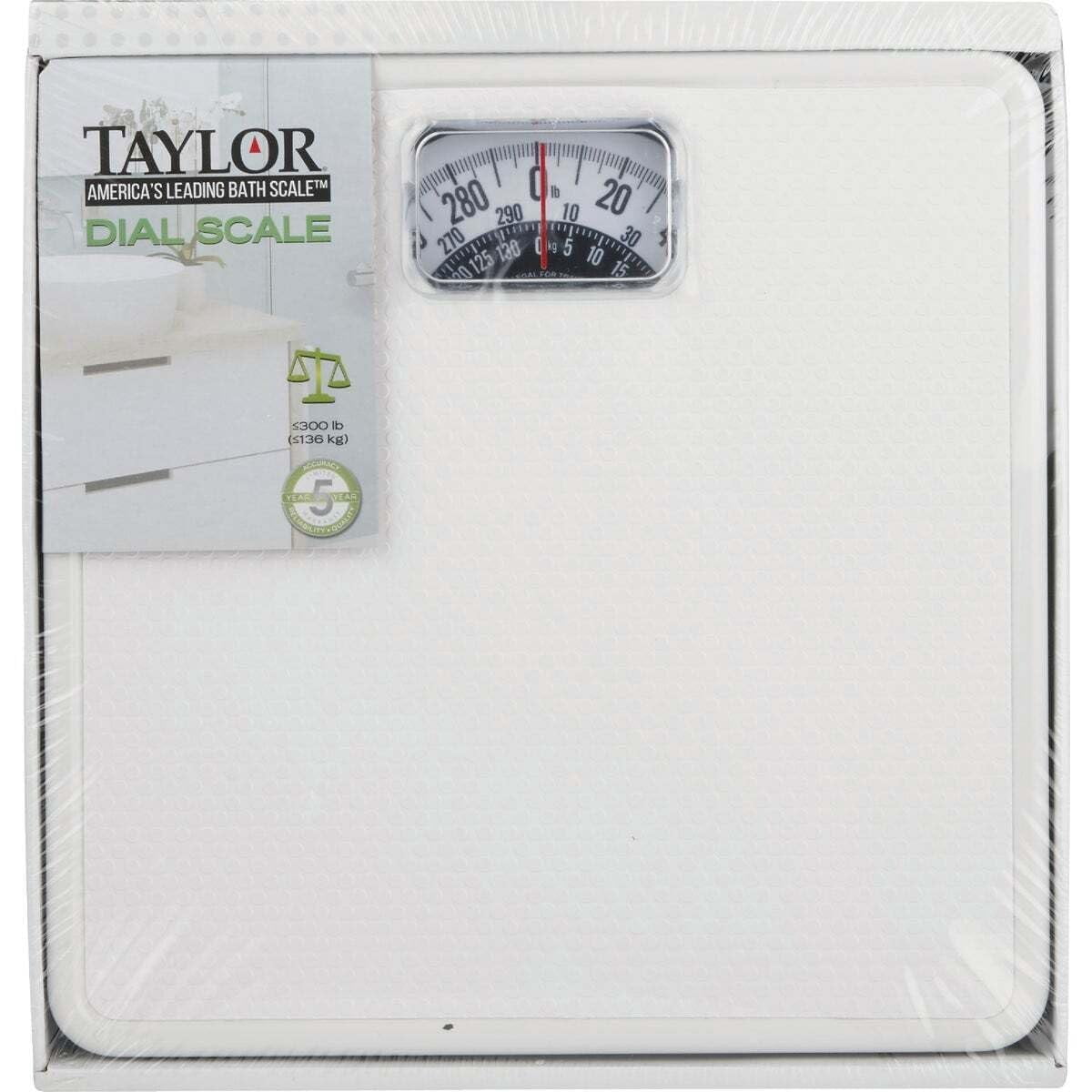 Taylor Precision Products White Square Mechanical Bath Scale