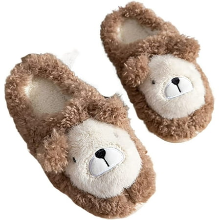 

PIKADINGNIS Unisex Fluffy Lion Slippers Animal Style Plush Winter House Slippers Fleece Lined Cozy House Shoes 2022
